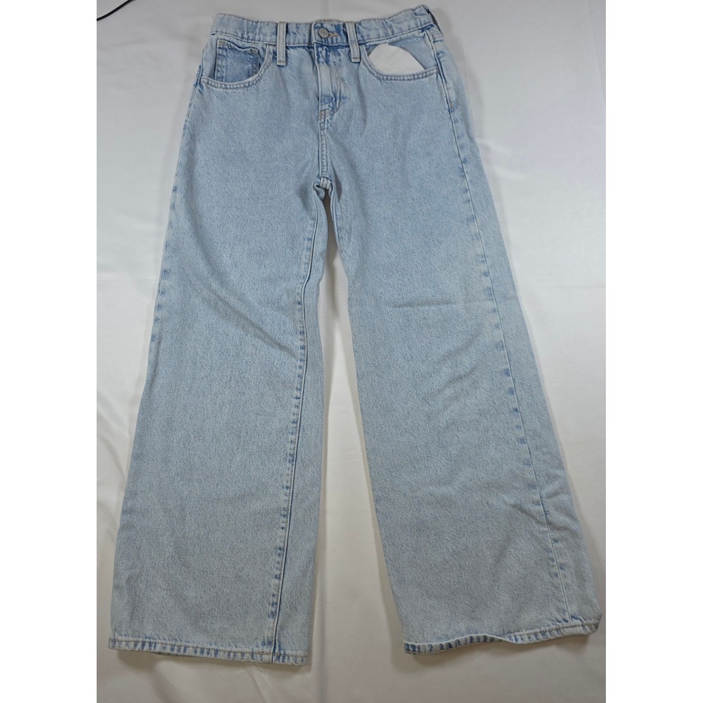 Old Navy Girls High Rise Baggy Wide Leg Jeans Light Wash Size 14 Built-In Tough